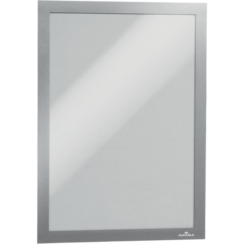 DURABLE Inforahmen DURAFRAME® 4872, DIN A4, Rückseite selbstklebend - silber