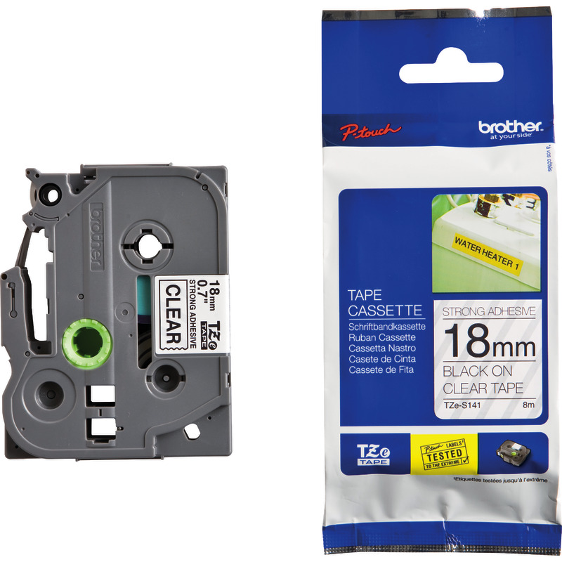 brother Spezialband TZe-S141, schwarz/transparent, 18 mm brother Spezialband TZe-S141, schwarz/transparent, 18 mm