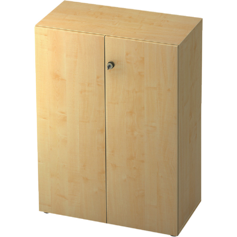 SoldanOffice Aktenschrank PROFI, 3 Ordnerhöhen mit Flügeltüren, B x H x T: 800 x 1.143 x 420 mm - Ahorn-Dekor