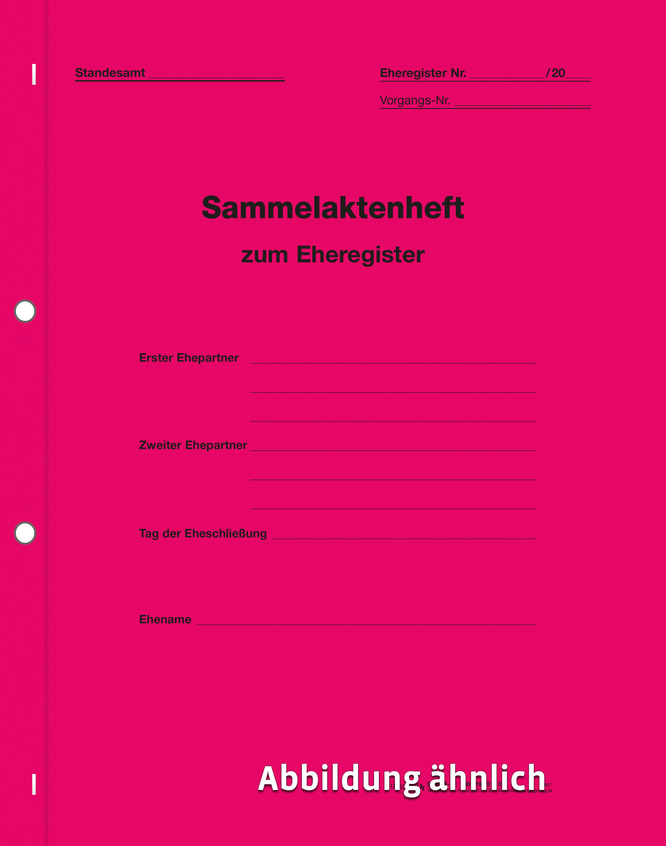Sammelakten zum Eheregister, rot