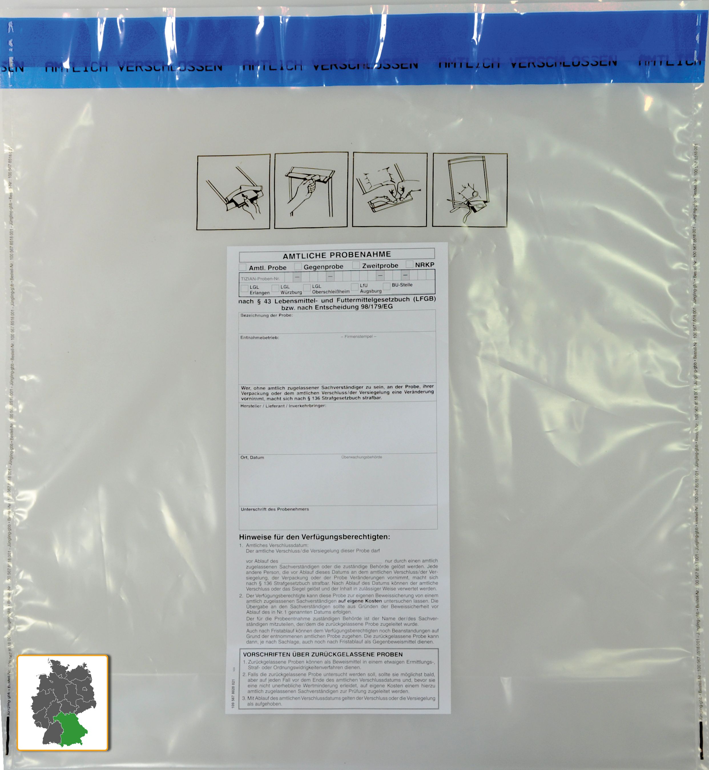 Manipulationssicherer Probenbeutel, transparent