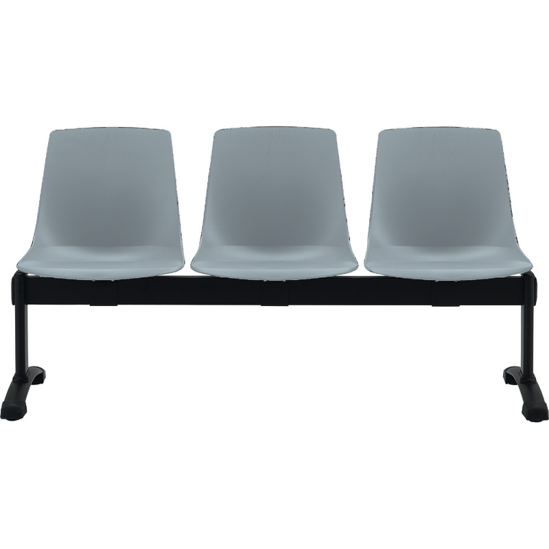 Bisley Traversenbank BLOOM mit Sitzen aus Kunststoff, 3-Sitzer - perlgrau