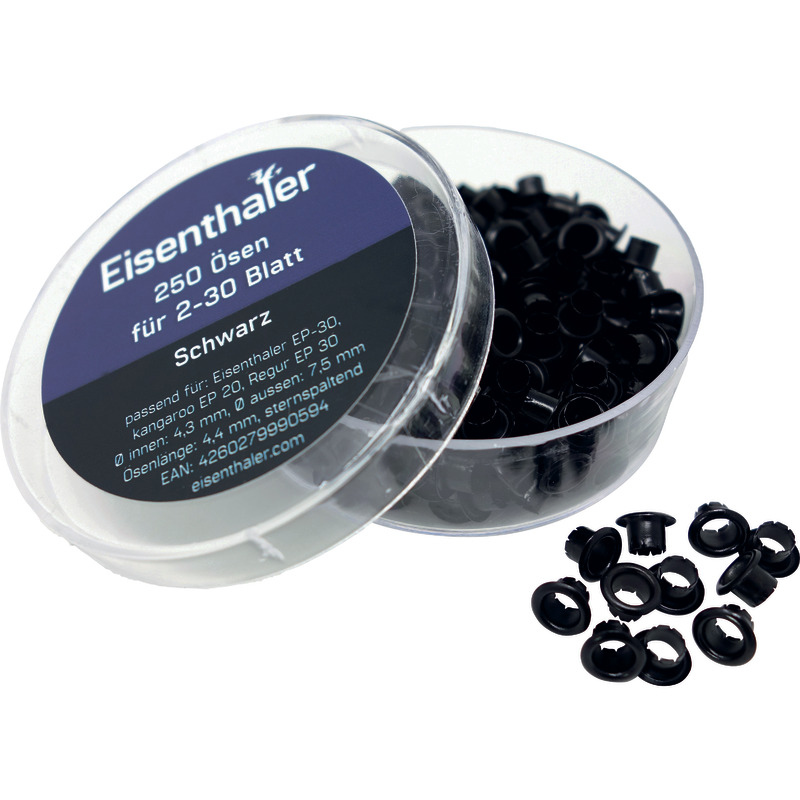 Eisenthaler Ösen EFC30-4.4mm, für 2 – 30 Blatt - schwarz