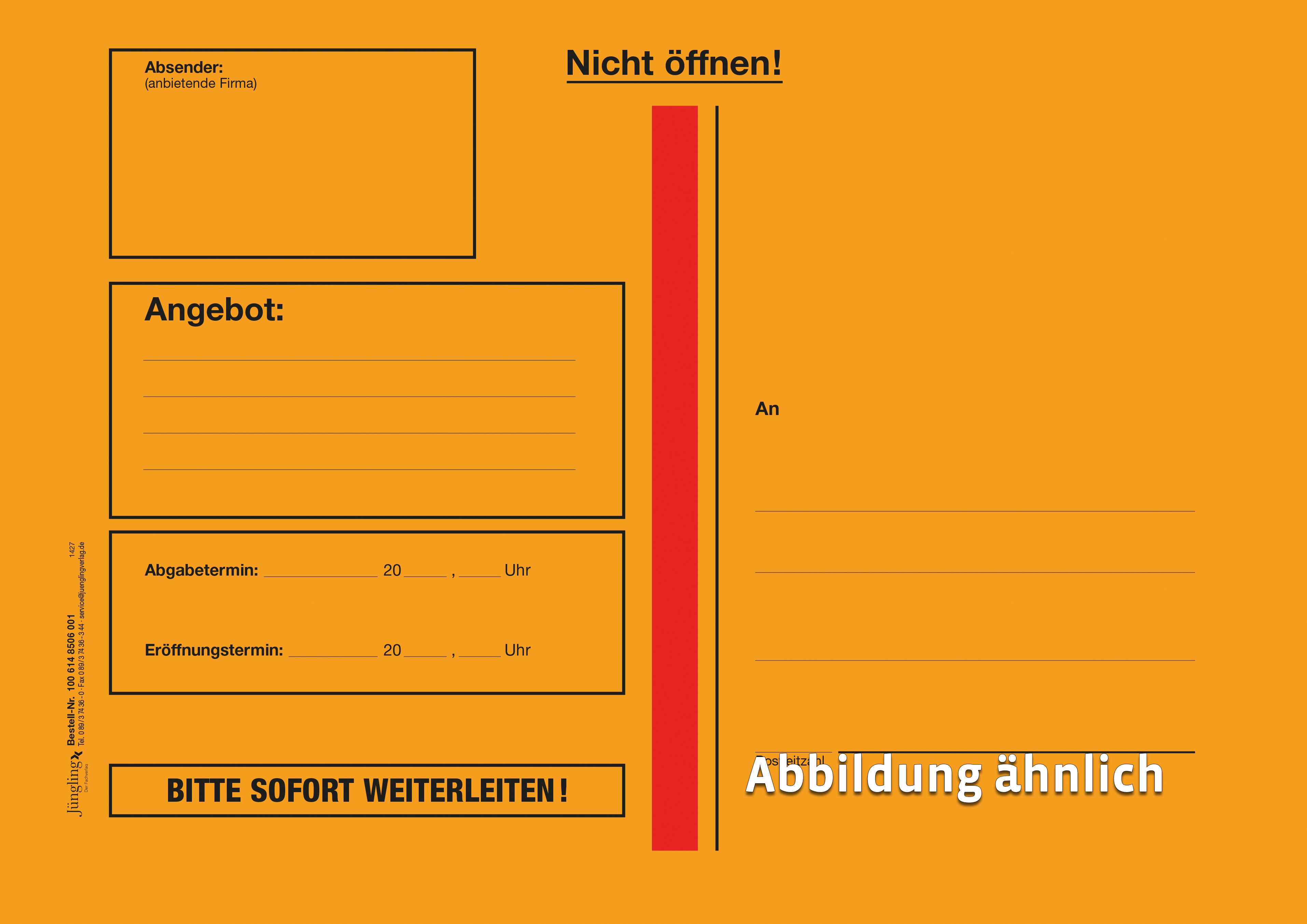 Angebotsumschlag, Kuvert C4, orange