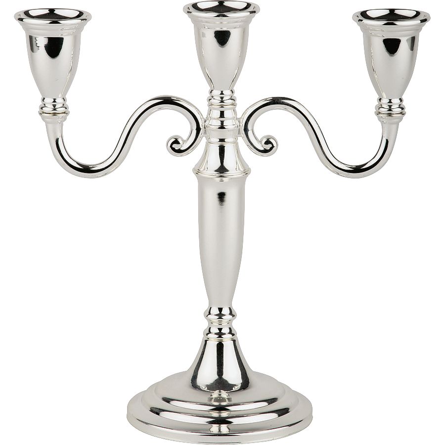 Kerzenleuchter, 3-armig, versilbert