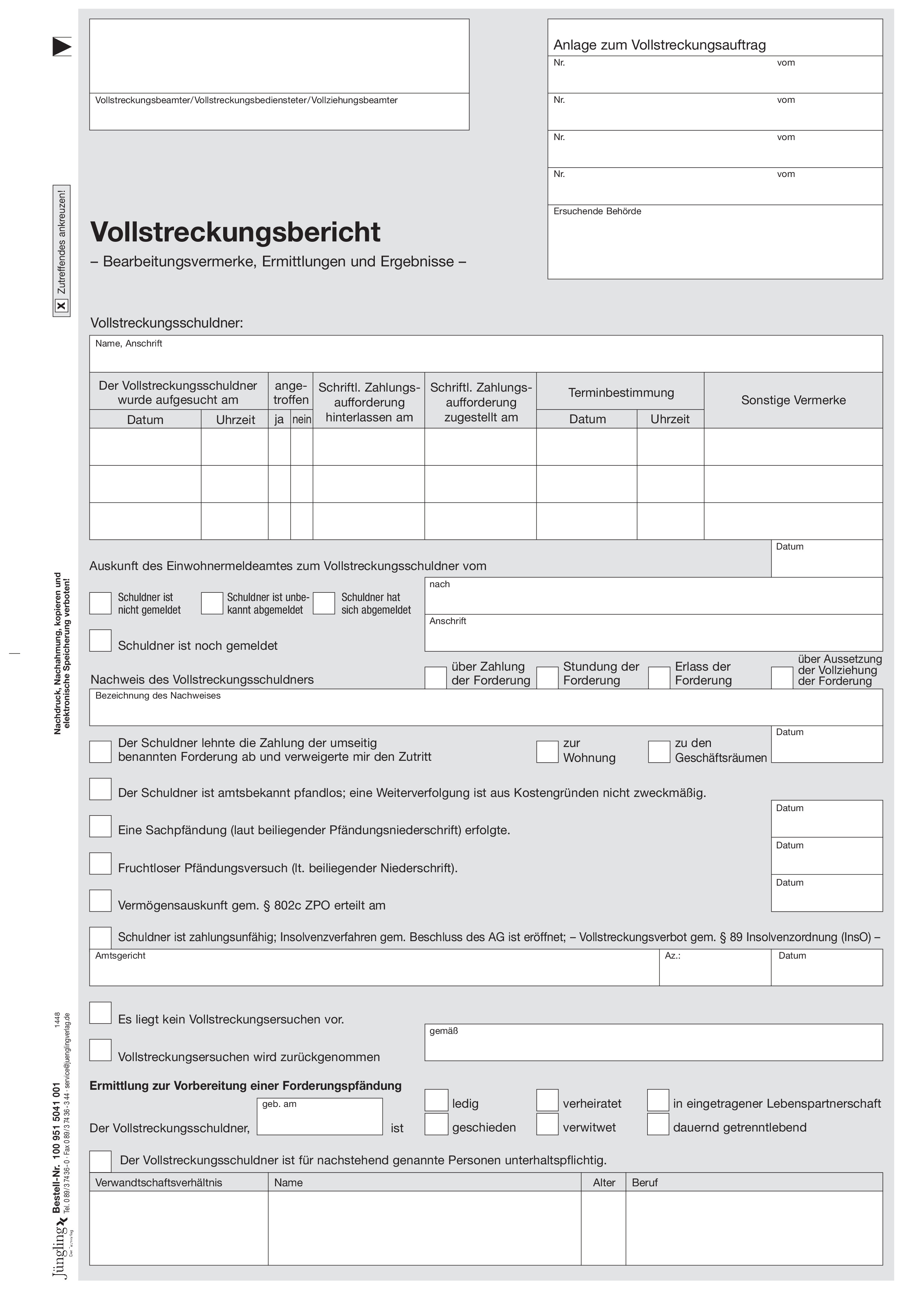 Vollstreckungsbericht, A4