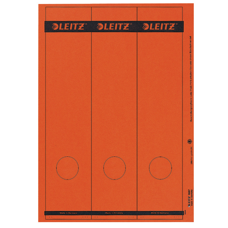 LEITZ Rückenschilder 1687 für Laserdrucker, selbstklebend,  für Rückenbreite 80 mm, 61 x 285 mm - rot