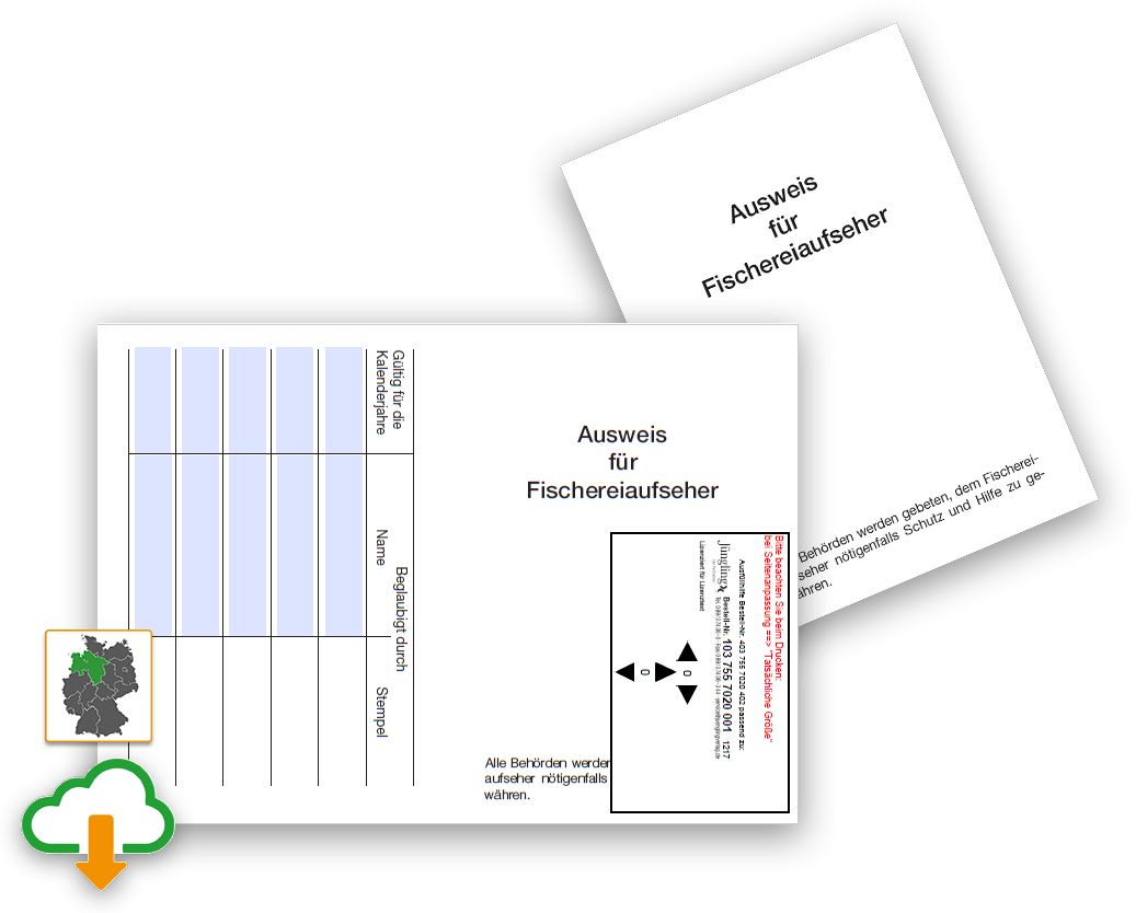 PDF Ausfüllhilfe, Ausweis Fischereiaufseher, A6