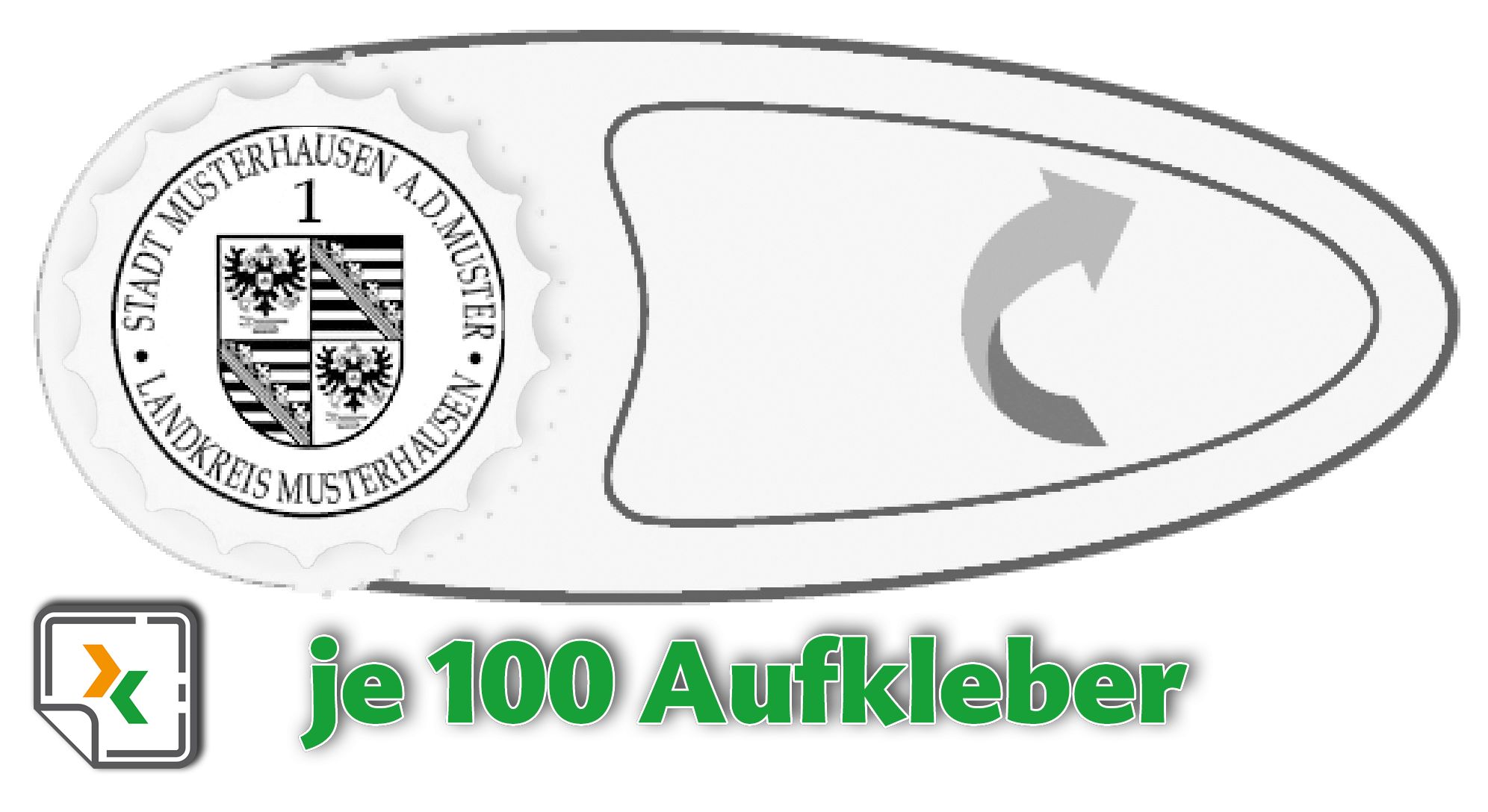 Klebesiegel und Schutzaufkleber für Adressaufkleber, Packung à 100 Stück