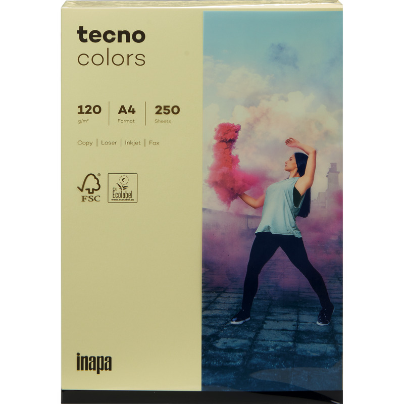 Kopierpapier tecno® colors, DIN A4, 120 g/m², Pack: 250 Blatt - hellgelb