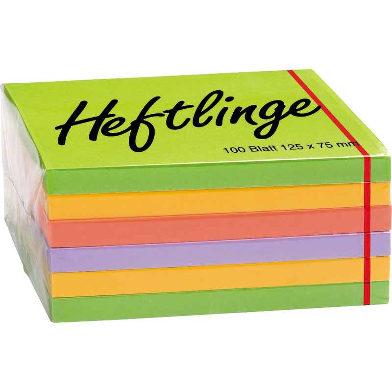 INFO NOTES Haftnotizen SPRING-MIX, 125 x 75 mm, farbig sortiert, Packung: 6 Block