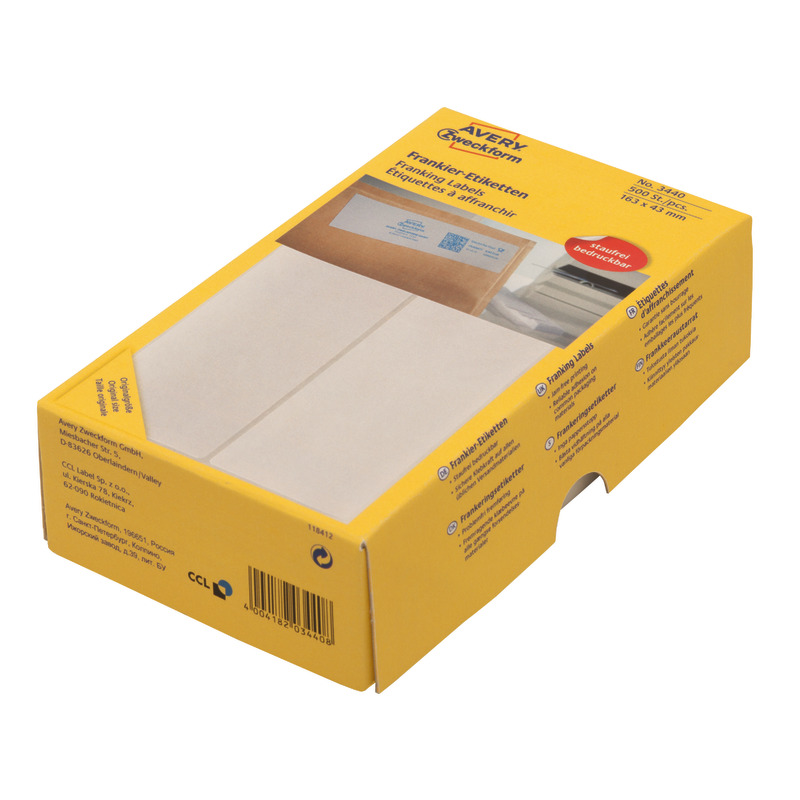 AVERY® Zweckform Frankieretiketten 3440, B x H: 163 x 43 mm