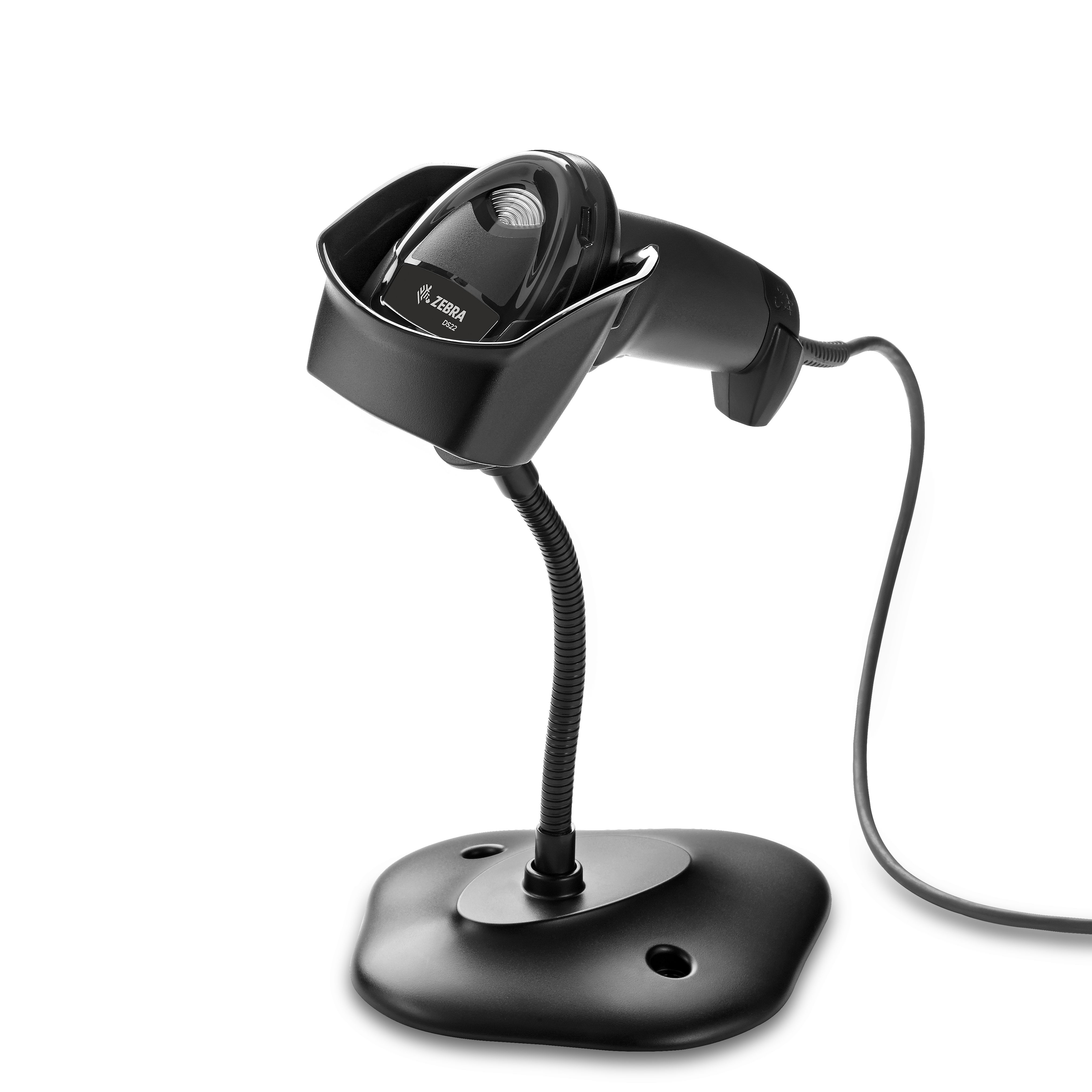 Zebra DS2208 Barcode/QR-Code-Scanner, kabelgebunden, inkl. Standfuß
