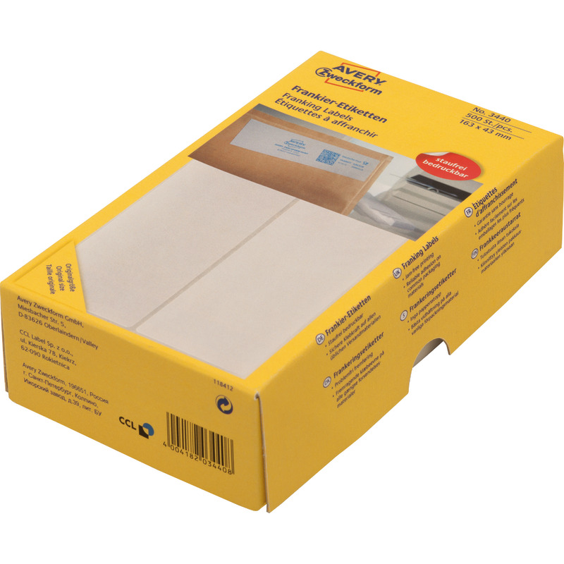 AVERY® Zweckform Frankieretiketten 3441, B x H: 128 x 38 mm