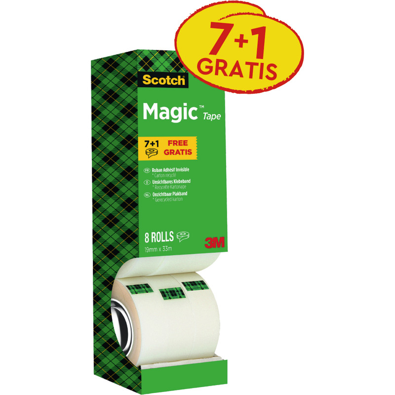 Scotch® Magic™ M810 Unsichtbares Klebeband, Vorteilspack 8 Rollen, 19 mm x 33 m