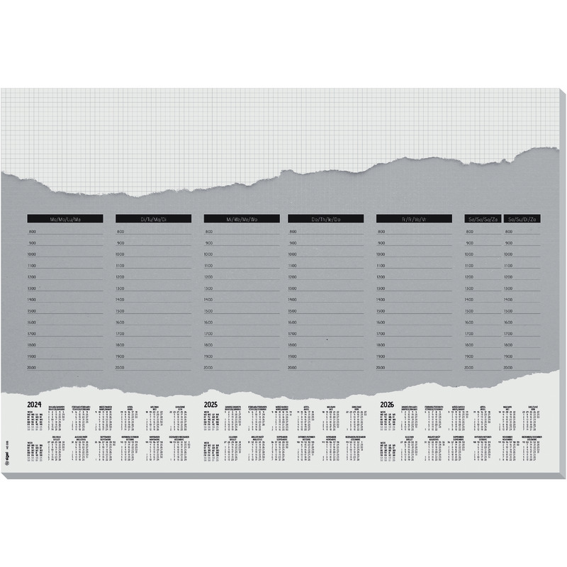 Sigel Papier Schreibunterlage Weekly Planner HO305, mit 3-Jahres-Kalendarium