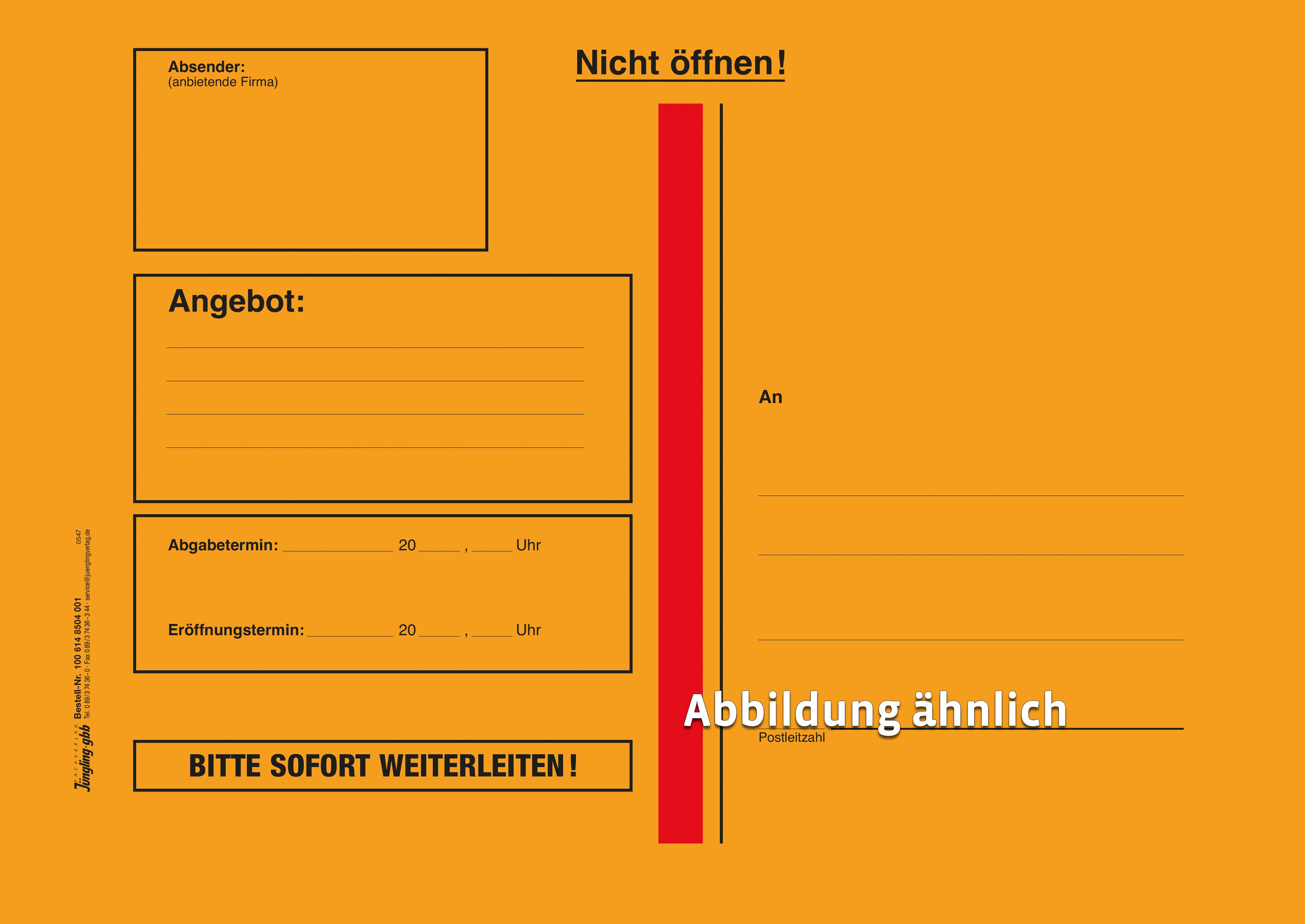 Angebotsumschlag, B 4 (Variante) (Querformat) 2/0farbig