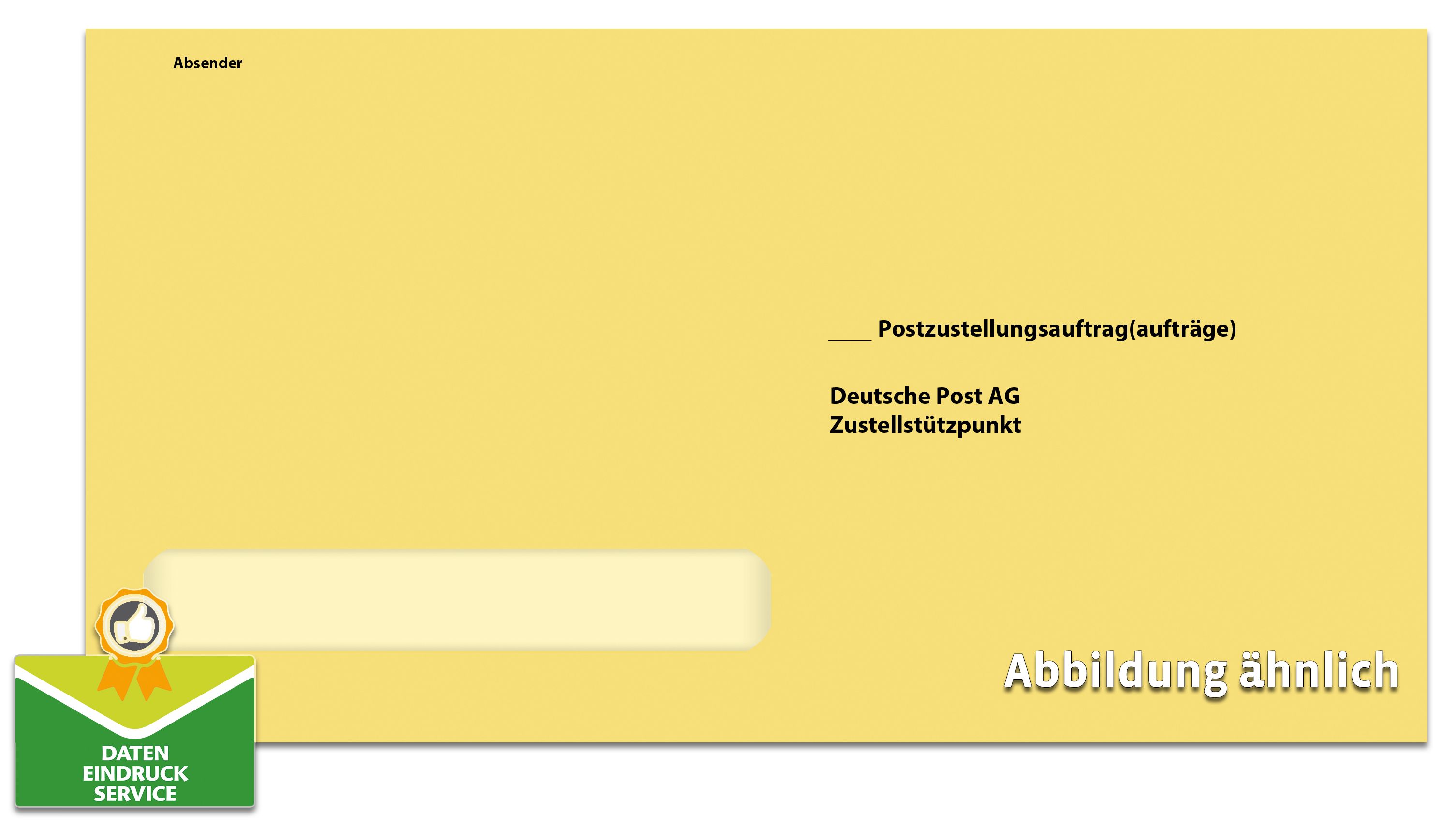 Zustellungsauftrag: Äußerer Umschlag mit Fenster, haftklebend, 125 x 235 mm, Deutsche Post AG