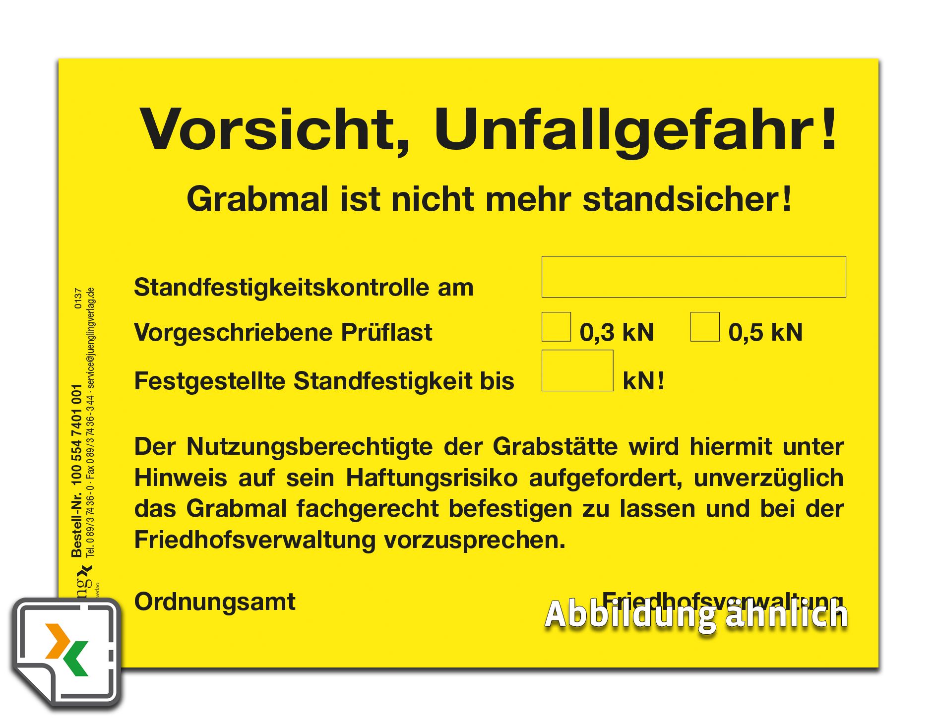 Vorsicht, Unfallgefahr! - Selbstklebender Aufkleber