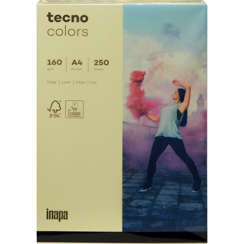 Kopierpapier tecno® colors, DIN A4, 160 g/m², Pack: 250 Blatt - hellgelb