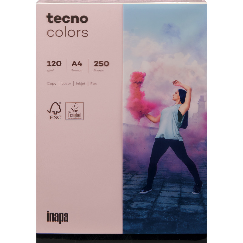 Kopierpapier tecno® colors, DIN A4, 120 g/m², Pack: 250 Blatt - rosa