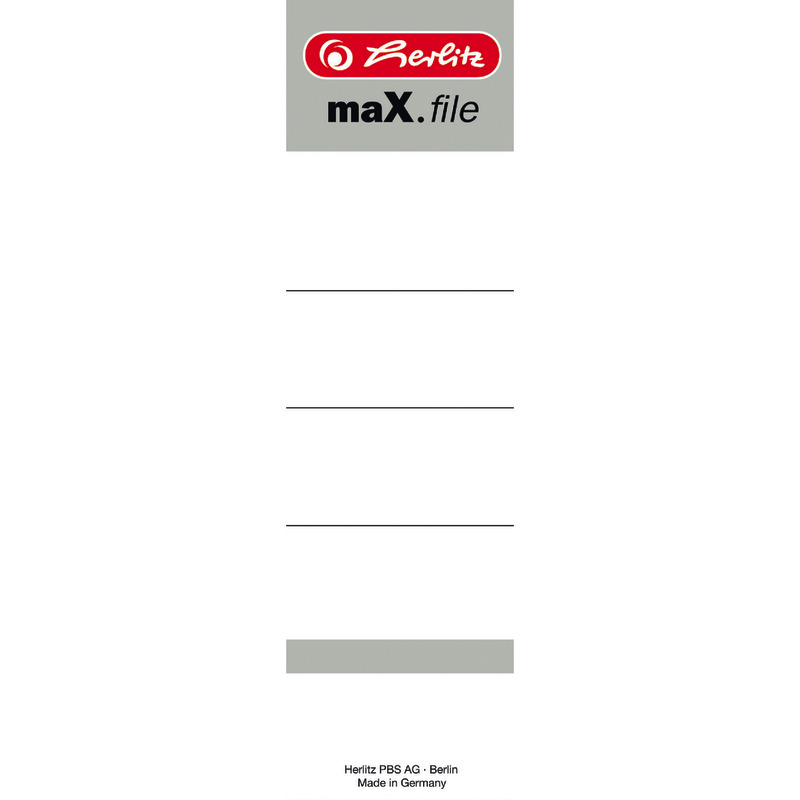 herlitz Einsteckrückenschilder maX.file, für Rückenbreite 80 mm, kurz, breit, weiß