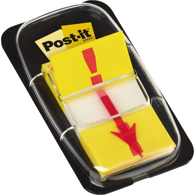 Post-it® Index Haftstreifen, Standard, Ausrufezeichen-Symbol, 25.4 mm x 43.2 mm, 50 Haftstreifen/Spender, 1 Spender/Packung