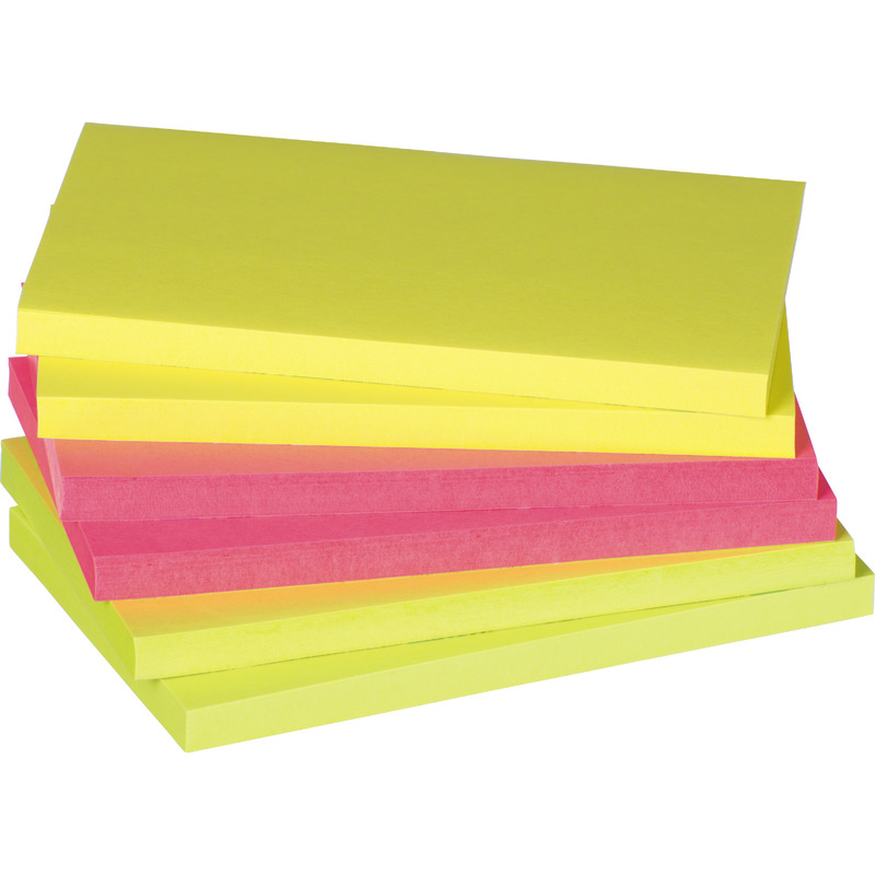 INFO NOTES Haftnotizen Neon, 125 x 75 mm, farbig sortiert