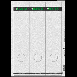 LEITZ Rückenschilder 1687 für Laserdrucker, selbstklebend,  für Rückenbreite 80 mm, 61 x 285 mm - weiß