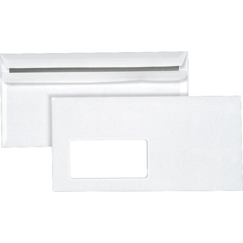 Briefhülle DIN lang, weiß, mit Fenster, selbstklebend