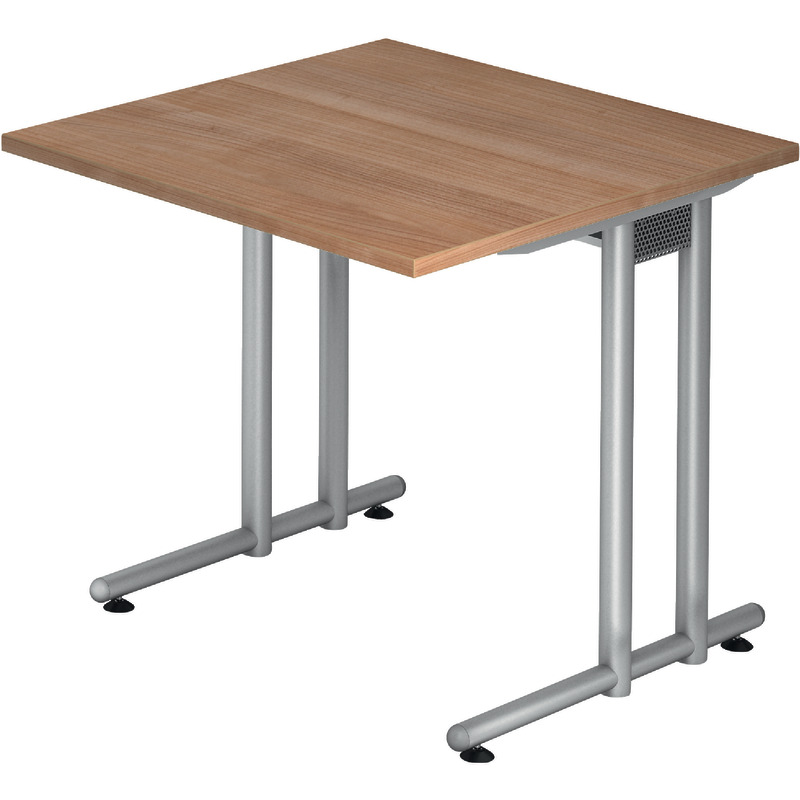 SoldanOffice Schreibtisch PRAKTIKA, B x H x T: 800 x 720 x 800 mm - Nussbaum-Dekor