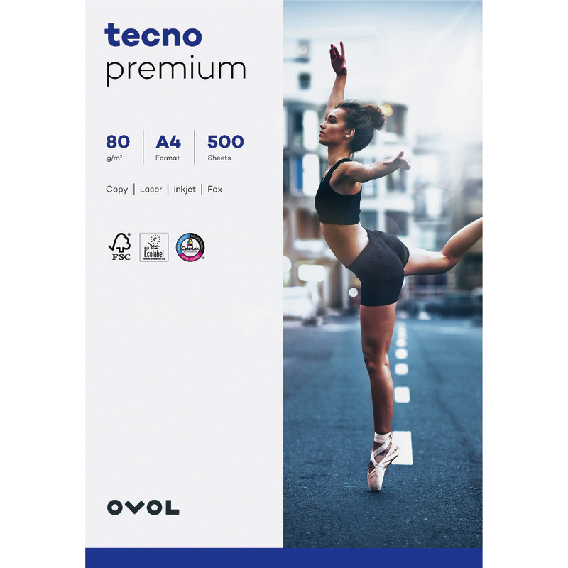 Kopierpapier tecno® premium, DIN A4, 80g/m², Pack: 500 Blatt