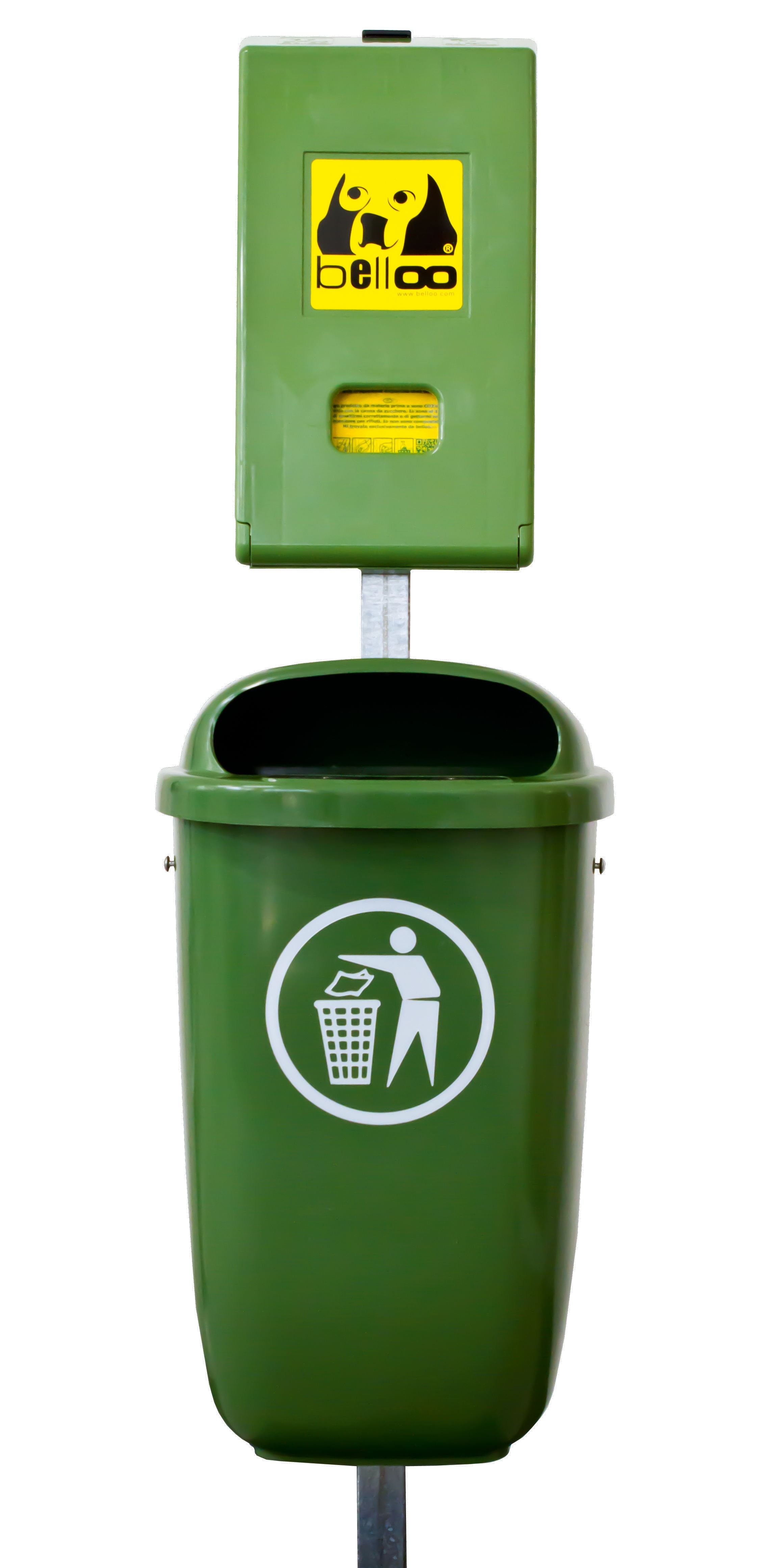 Kombipaket belloo-boxx Spender + Kunststoffbehälter charlie 50 l, resedagrün