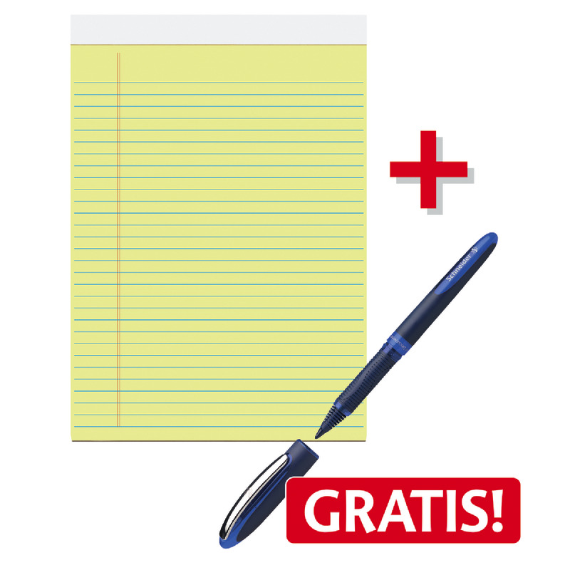 Spar-Set!  3 SoldanPlus Schreibblöcke Legal Pad + 1 Tintenroller ONE GRATIS