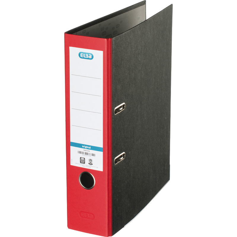 ELBA Wolkenmarmor-Ordner smart DIN A4, Rückenbreite 80 mm - rot
