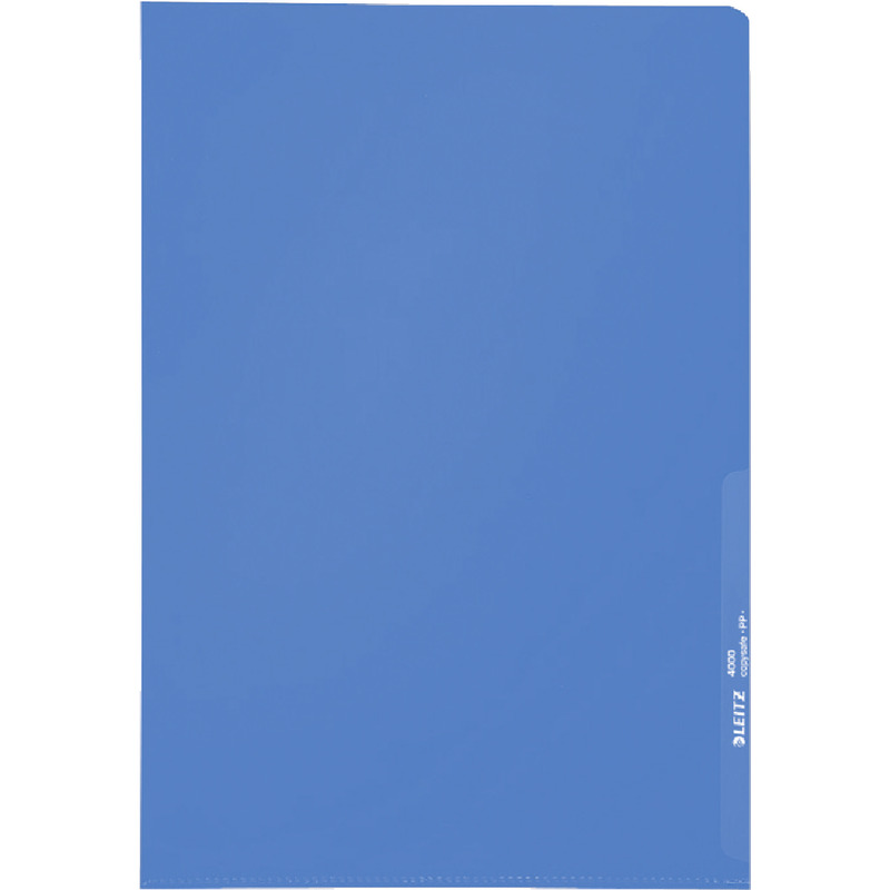 LEITZ Sichthüllen 4000, farbig, oben und rechts offen - blau LEITZ Sichthüllen 4000, farbig, oben und rechts offen - blau