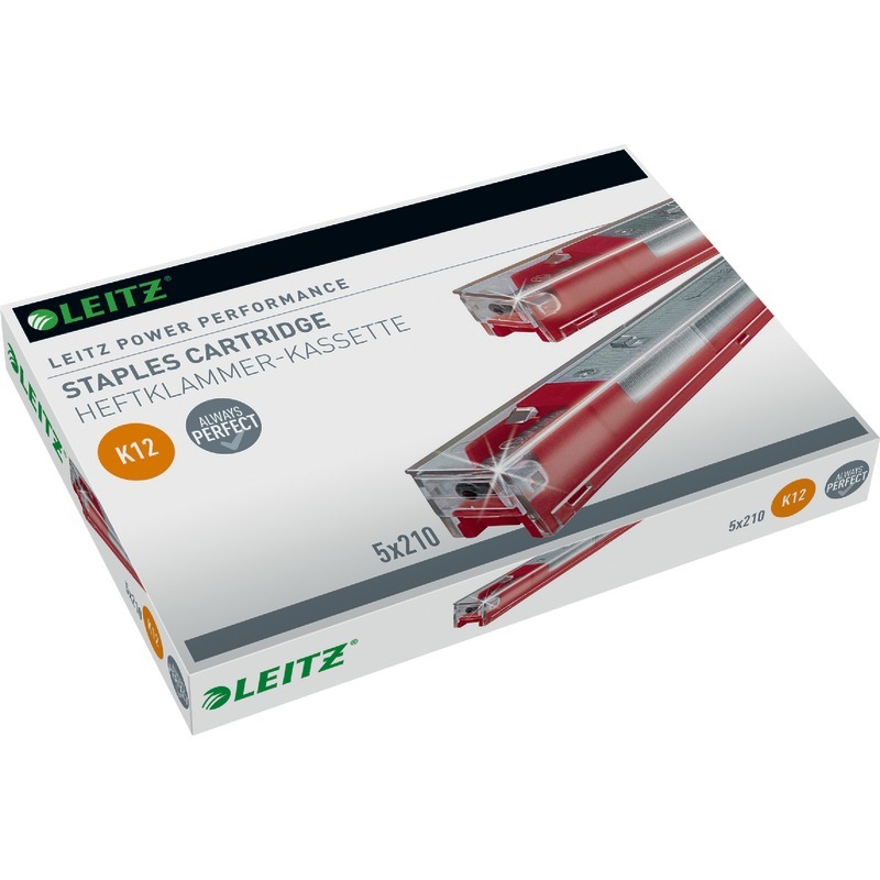 LEITZ Heftklammern 12 mm, für 56 – 80 Blatt - rot