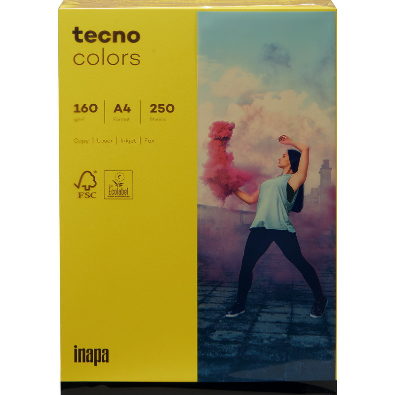 Kopierpapier tecno® colors, DIN A4, 160 g/m², Pack: 250 Blatt - intensivgelb