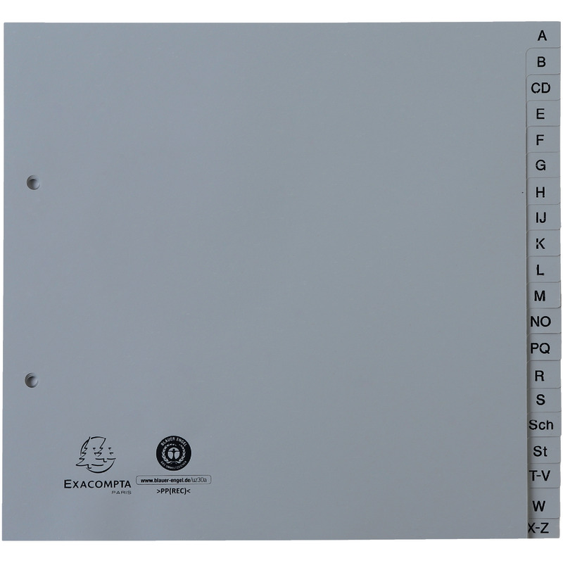 EXACOMPTA Kunststoffregister Recycling-PP,  2/3 Höhe,  A – Z