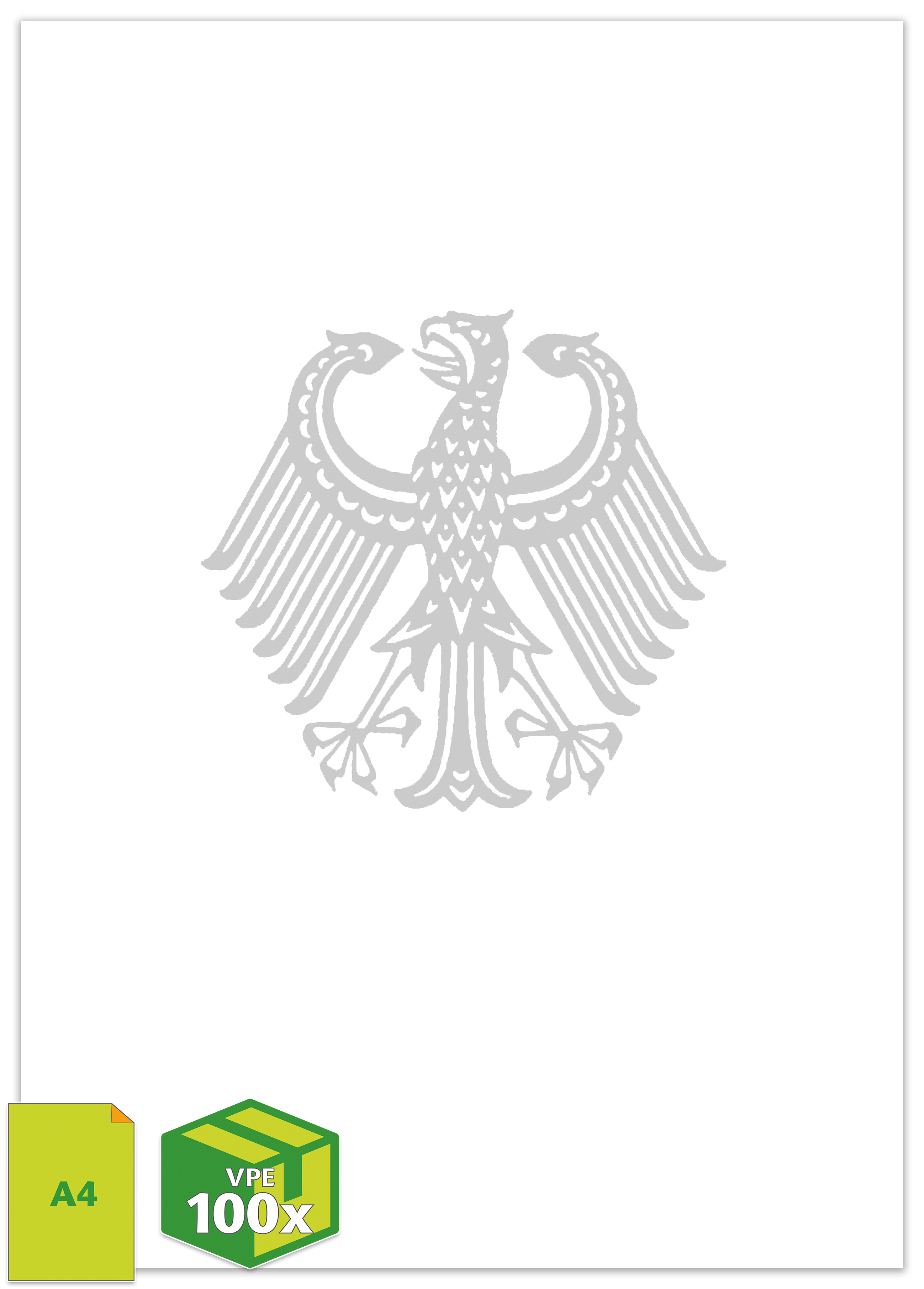 Papier DIN A4, Adler, ohne Abheftlochung 1 VPE = 100 Stück